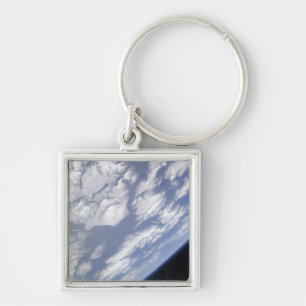 A blue and white part of Earth Key Ring