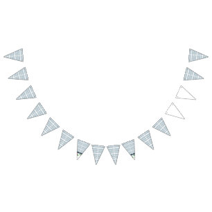 a blue and white pattern with a white background bunting 