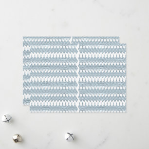 a blue and white pattern with a white background holiday card