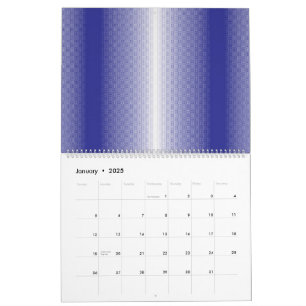 a blue and white striped background calendar