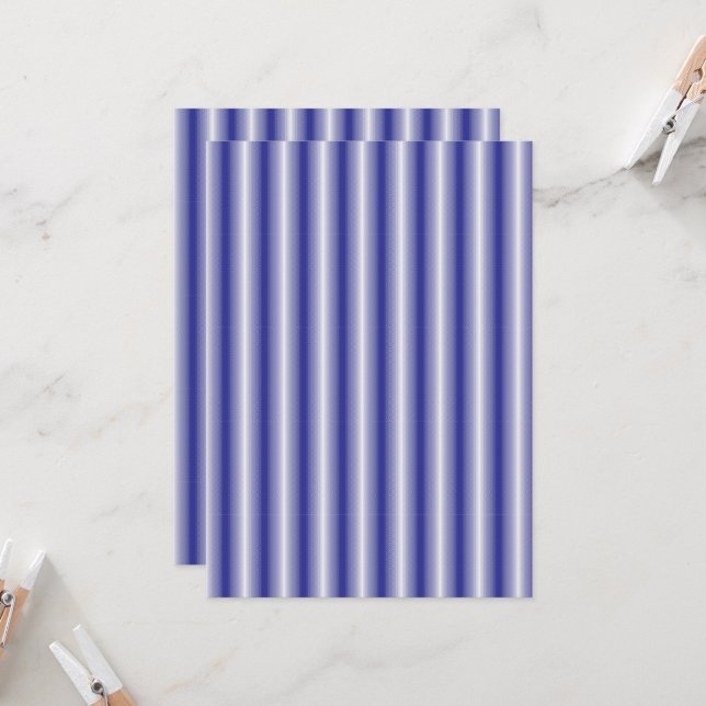 a blue and white striped background invitation (Front/Back In Situ)