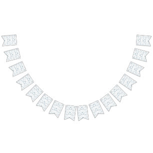 a blue and white wallpaper with a pattern on it bunting