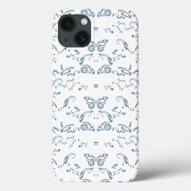 a blue and white wallpaper with a pattern on it Case-Mate iPhone case (Back)