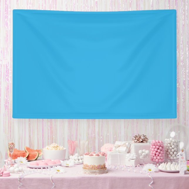 a blue background with a banner (Party)