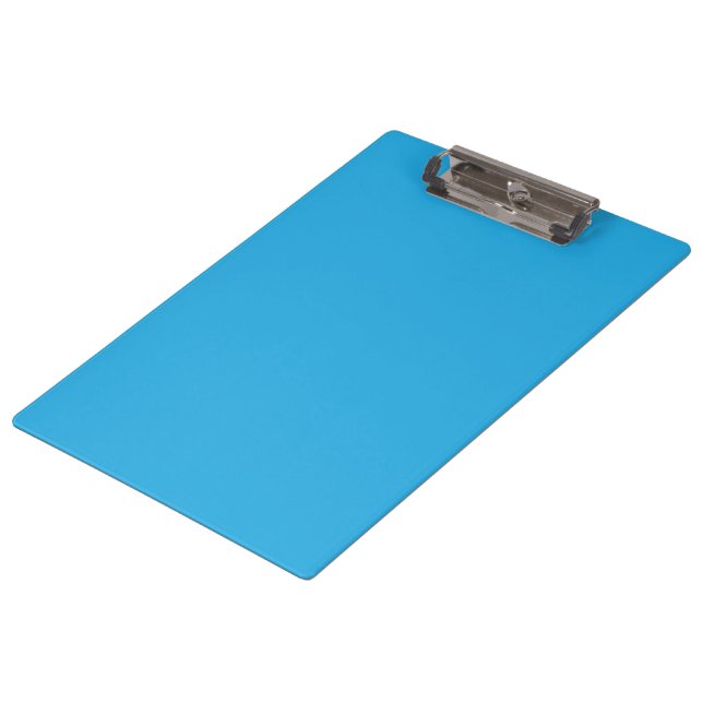a blue background with a black and white cat on to clipboard (Angled)