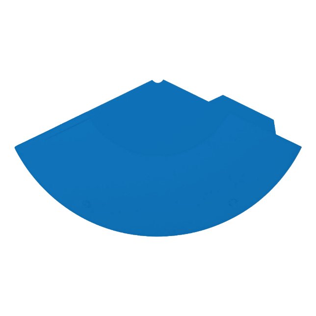 a blue background with a black and white clock party hat (Front)
