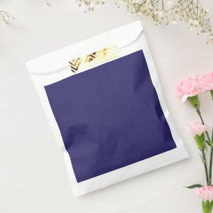 a blue background with a clock favour bag