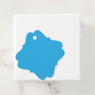 a blue background with a favour tags
