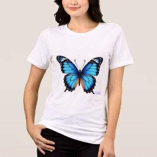 A blue butterfly women T-Shirt/ Tri-Blend Shirt