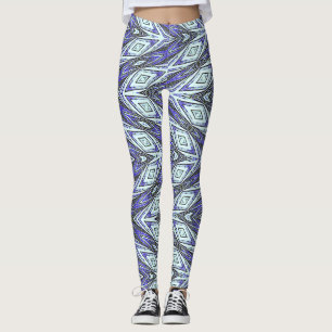 A blue chevron texture "Ratti_Creative_Arts" Leggings