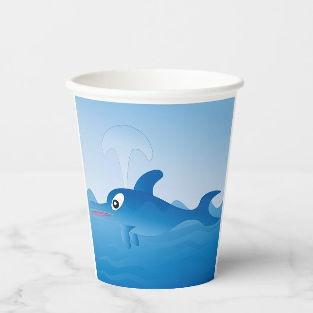 A blue dolphin paper cups (Front)