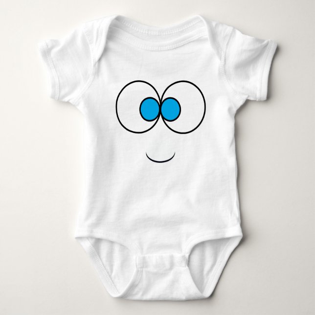 A Blue-eyed Smily face Baby Bodysuit (Front)