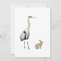 A blue heron and a rabbit