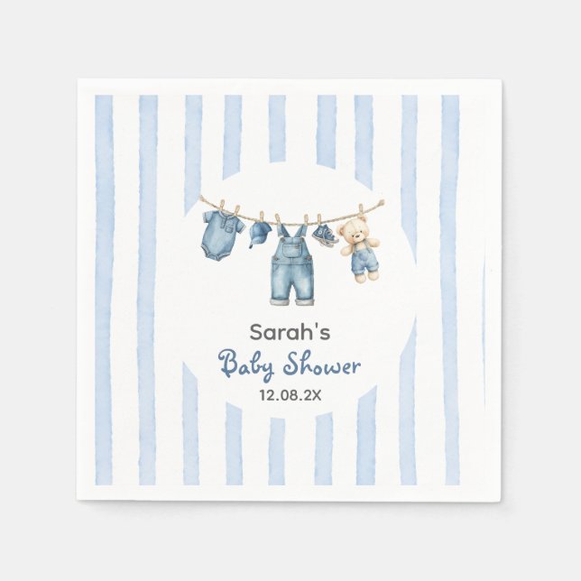 A Blue Jean Baby Shower Napkin (Front)
