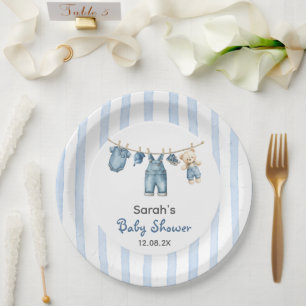 A Blue Jean Baby Shower Paper Plate