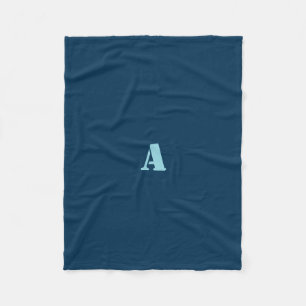 A Blue Monogram Dark Blue Fleece Blanket