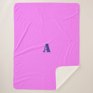 A Blue Monogram Pink Blanket