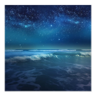 A blue ocean journey beneath a starry sky. photo print