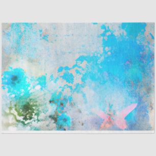 A Blue Shabby Chic Ephemera Design Series 6 Tissue Paper