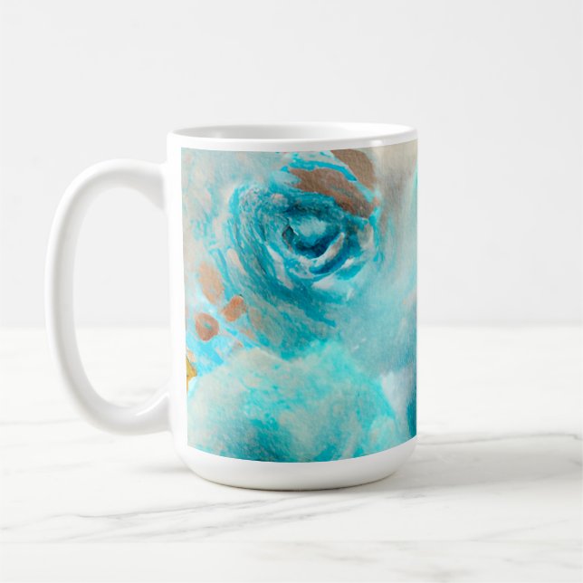 A Blue Shabby Chic Ephemera Design Series 7 Coffee Mug (Left)
