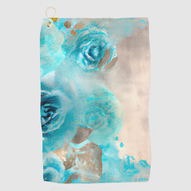 A Blue Shabby Chic Ephemera Design Series 7 Golf Towel (Front)