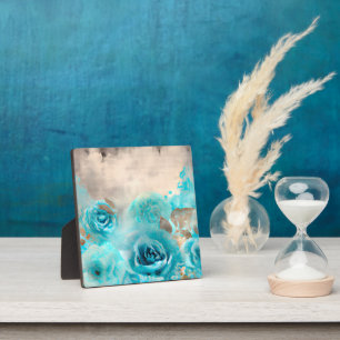 A Blue Shabby Chic Ephemera Design Series 7 Plaque