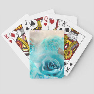 A Blue Shabby Chic Ephemera Design Series 7 Playing Cards