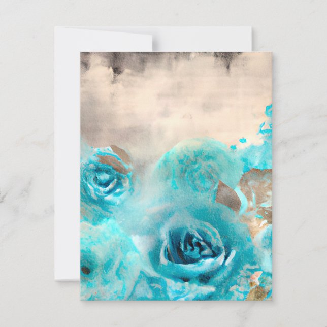 A Blue Shabby Chic Ephemera Design Series 7 RSVP Card (Front)