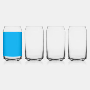 a blue sky with a plane flying in the sky can glass