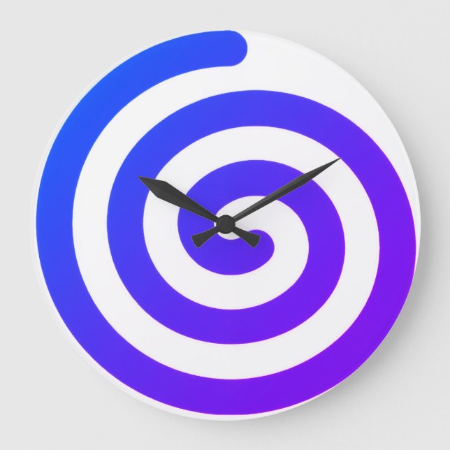A Blue Spiral Kitchen or Living Room Wall Clock (Front)