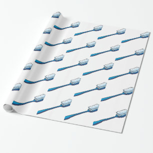 A blue toothbrush wrapping paper