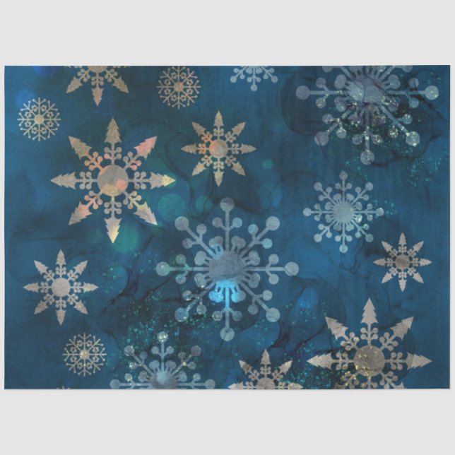 A Blue Winter Snowflake Series Design 1 Tissue Paper (Front)