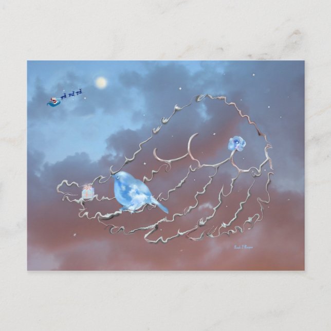 A Bluebird's Christmas! Holiday Postcard (Front)