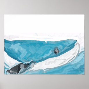 A Bluewhale On The Move Poster