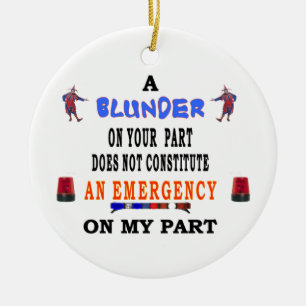 A BLUNDER CERAMIC ORNAMENT