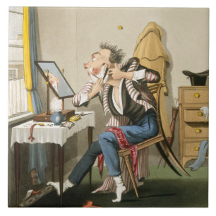 A Blunt Razor, pub. by Hunt, 1827 (coloured etchin Ceramic Tile