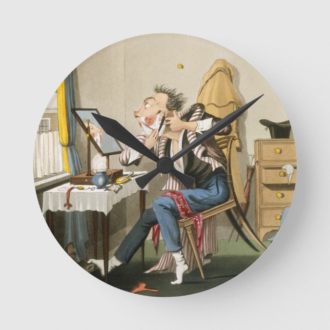 A Blunt Razor, pub. by Hunt, 1827 (coloured etchin Round Clock (Front)