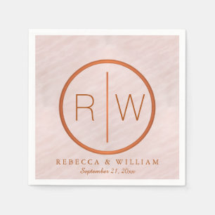 A Blush Pink Watercolor Monogram Wedding Supplies Napkin