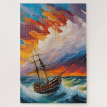 A boat caught in an Impressionist storm