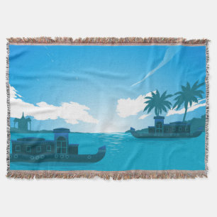 A Boat in The Sea-18530 Throw Blanket