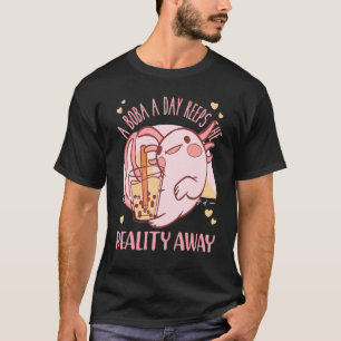 A Boba a Day Keeps the Reality Away Tea Bubble Cut T-Shirt