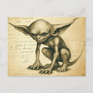 A boggart scientific sketch  Postcard