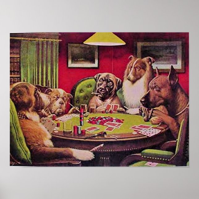 A Bold Bluff, Dogs Playing Poker, Poster (Front)
