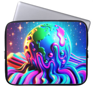 A Bold Multi-Colored Earth on an Electronics Bag