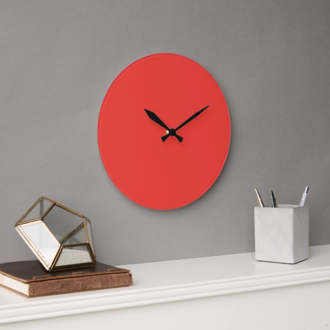 A bold red square surrounded by a crisp white bord large clock (Office)