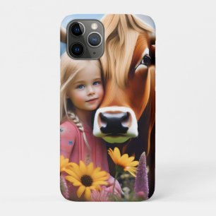 **"A Bond of the Highlands: A Child and Her Cow"** iPhone 11 Pro Case