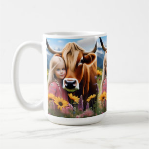**"A Bond of the Highlands: A Child and Her Cow"** Coffee Mug