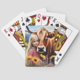 **"A Bond of the Highlands: A Child and Her Cow"** Playing Cards