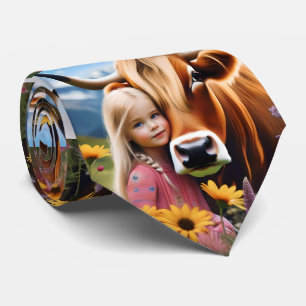 **"A Bond of the Highlands: A Child and Her Cow"** Tie