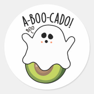 A-boo-cado Funny Avocado Pun  Classic Round Sticker